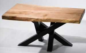 Solid Walnut And Steel Coffee Table