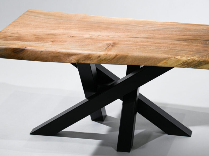 Bespoke solid walnut and steel coffee table by Fuscina