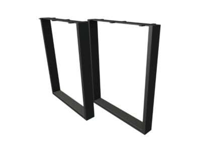 Technical side-view drawing of the Dartside bespoke steel table legs by Fuscina