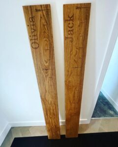 personalised solid oak height charts