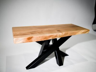 Solid Walnut And Steel Coffee Table