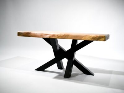 Solid Walnut And Steel Coffee Table