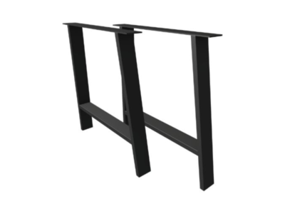 Technical perspective drawing of the Aventon bespoke steel A-frame table base by Fuscina