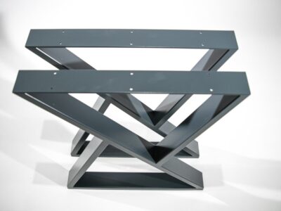 Pair of triangular steel table legs