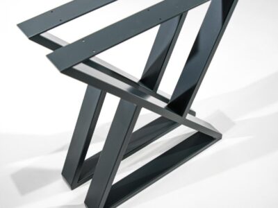Pair of triangular steel table legs