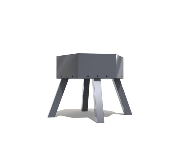 Top view of an industrial steel fire pit by Fuscina