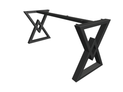 Technical perspective drawing of the Ashcombe bespoke steel table legs by Fuscina