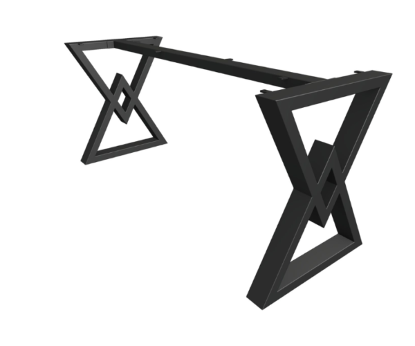 Technical perspective drawing of the Ashcombe bespoke steel table legs by Fuscina