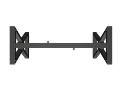 Technical top-view drawing of the Ashcombe bespoke steel table legs by Fuscina