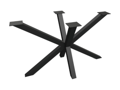 Technical perspective drawing of the Coleton bespoke steel table legs by Fuscina