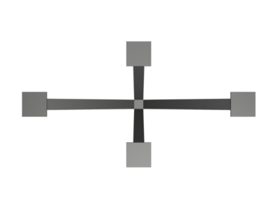 Technical top-view drawing of the Coleton bespoke steel table base by Fuscina