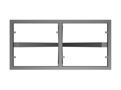 Technical top-view drawing of the Coleton bespoke steel table base from above by Fuscina
