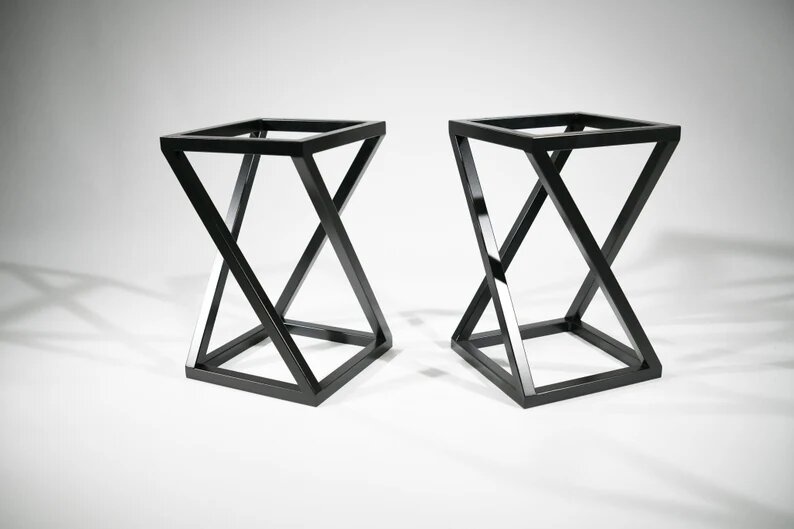 geo steel end table frame