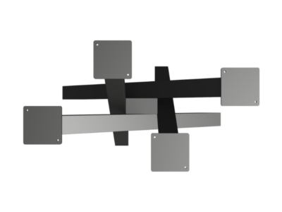 Technical top-view drawing of the Lustleigh bespoke steel table base by Fuscina