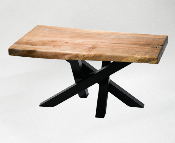Bespoke solid walnut and steel coffee table by Fuscina