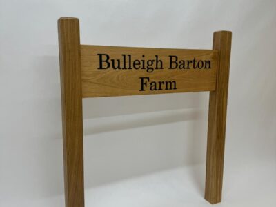 Handmade wooden sign post made by Fuscina