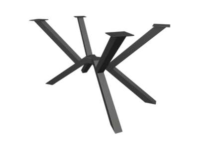 Technical angled drawing of the Sennen bespoke steel table legs by Fuscina