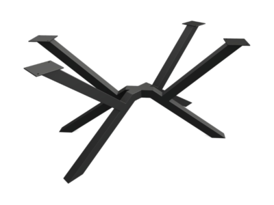 Technical perspective drawing of the Sennen bespoke steel table legs by Fuscina