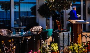 Bespoke Outdoor Furniture At A Commercial Restuarant