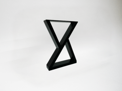 Technical drawing of bespoke steel triangular-style bench legs by Fuscina