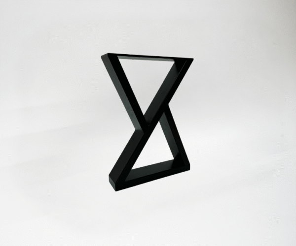 Technical drawing of bespoke steel triangular-style bench legs by Fuscina