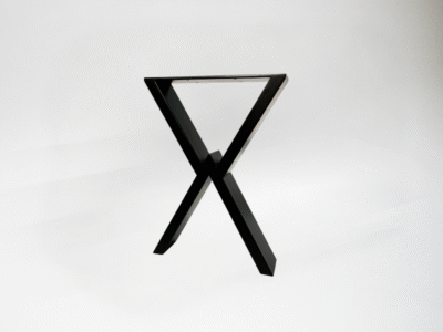 Technical drawing of bespoke steel V-style bench legs by Fuscina
